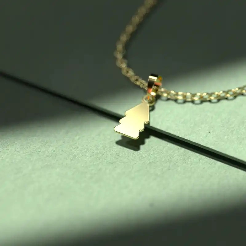 گردنبند طلا 18 عیار زنانه مدوپد مدل هندسی کد CC2-1-1104