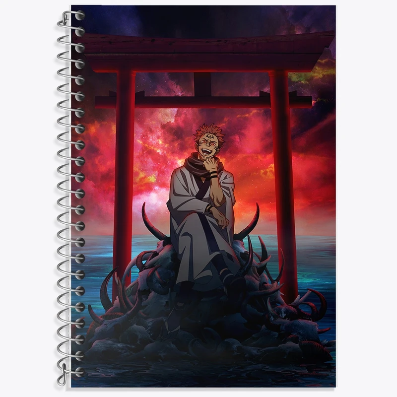 دفتر زبان 50 برگ خندالو مدل دو خط طرح انیمه جوجوتسو کایزن کد F827