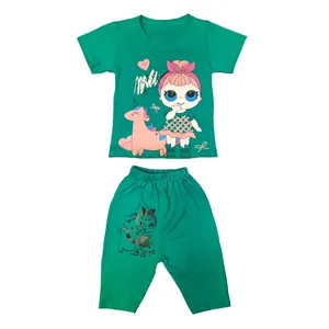 ست تی شرت و شلوارک دخترانه کد D9