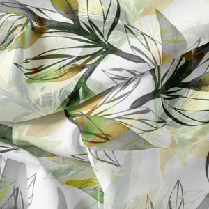 پارچه لباس مدل کرپ حریر طرح گل کد 8022A