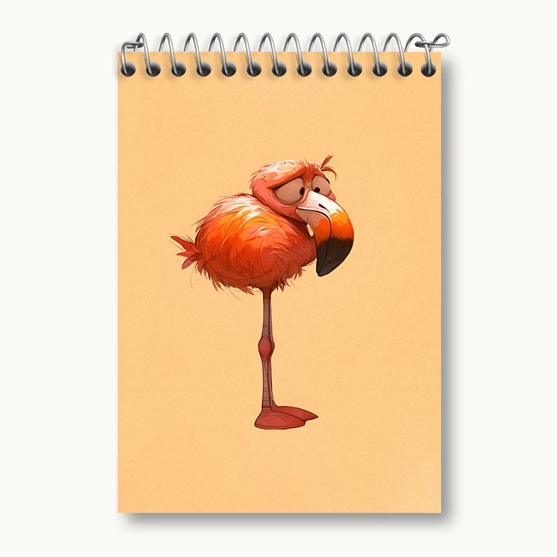 دفتر یادداشت 50 برگ خندالو طرح فلامینگوی ناراحت کد N5495