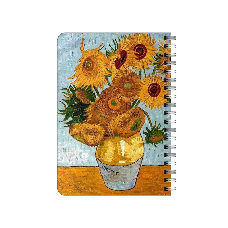 دفترچه یادداشت بامبیلیپ مدل چوبی طرح گلهای آفتابگردان ونگوگ کد 6750790