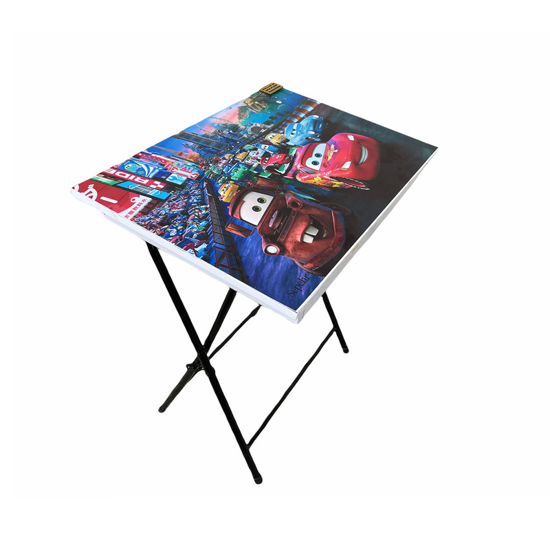 ست میز تحریر و صندلی سپهر یاس مدل تاشو و تنظیم شو طرح مک کویین