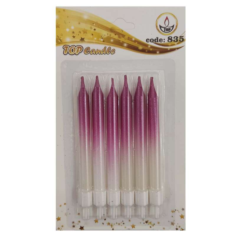 شمع تولد مدل متالیک کد I21V بسته 6 عددی