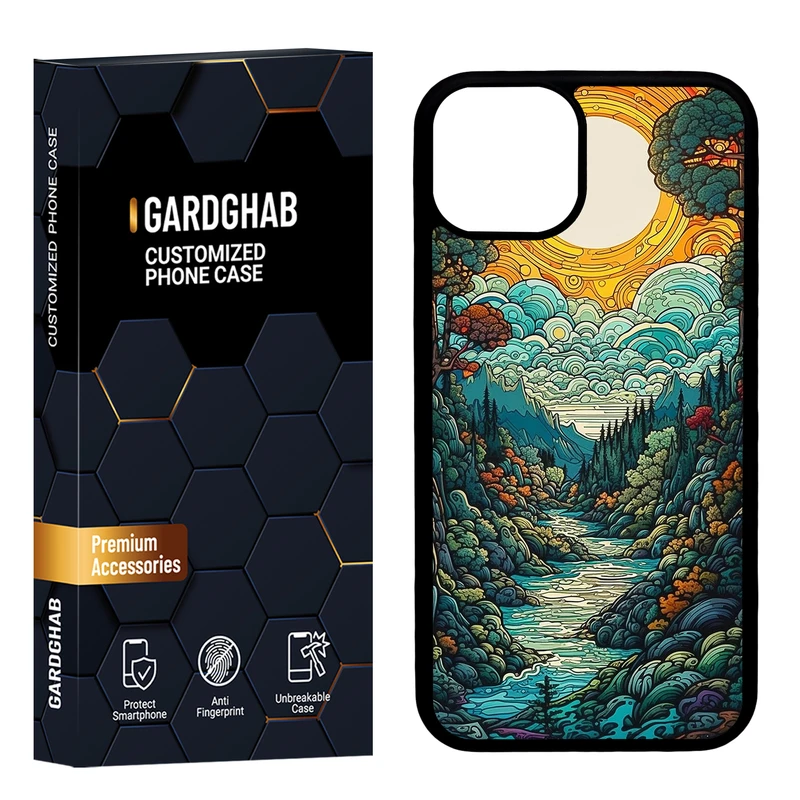 کاور گارد قاب مدل پشت گلس هنری مناسب برای گوشی موبایل اپل iPhone 13 