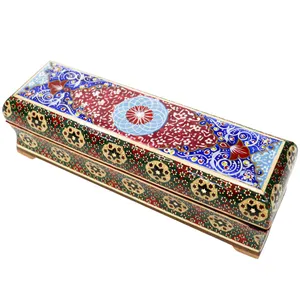 قلمدان خاتم کاری طرح تذهیب مدل لبه گرد کد 20p6p5