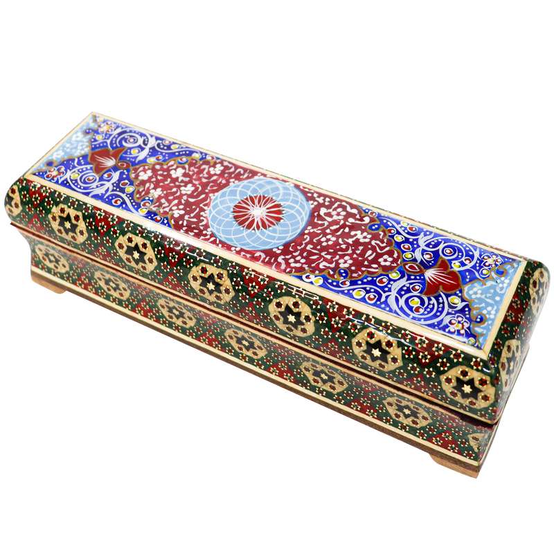 قلمدان خاتم کاری طرح تذهیب مدل لبه گرد کد 20p6p5