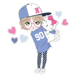 استیکر دیواری کودک تُکتم مدل love girl کد14