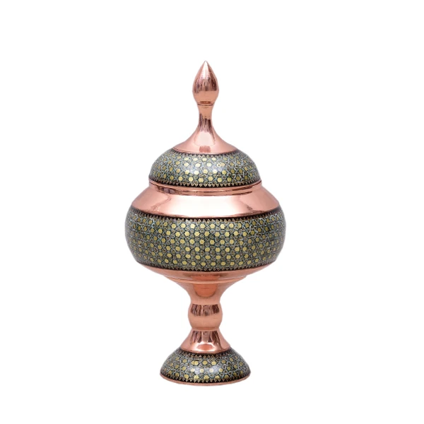 شکلات خوری خاتم کاری مسی مدل شکوه کد 30