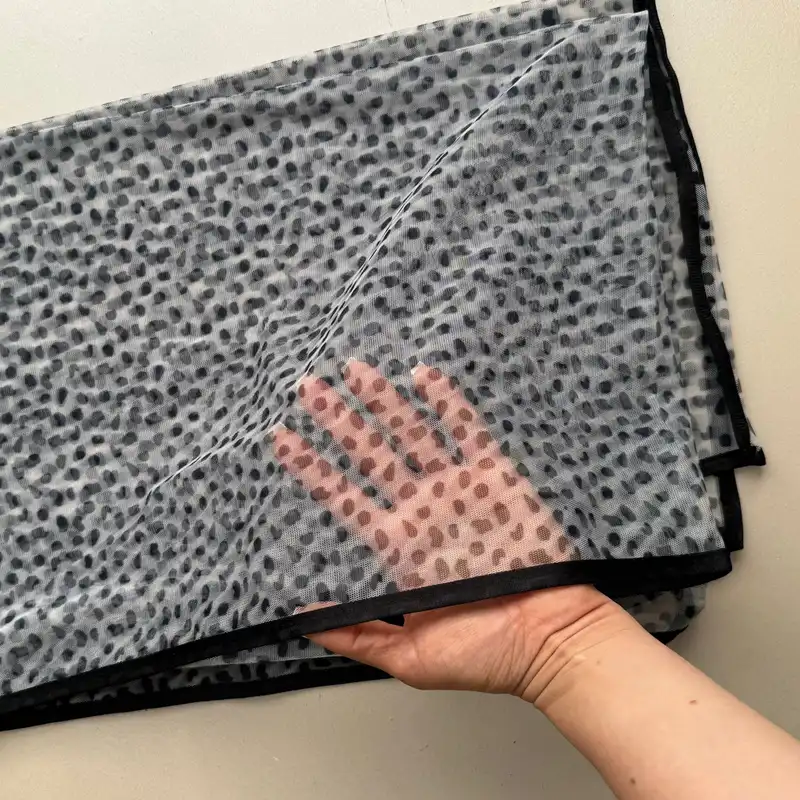 شال زنانه مدل توری مزونی نازک پلنگی خاخلخالی تابستانی فانتزی