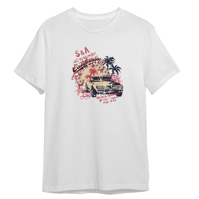 تی شرت آستین کوتاه مردانه مدل هاوایی ماشین کد 0624