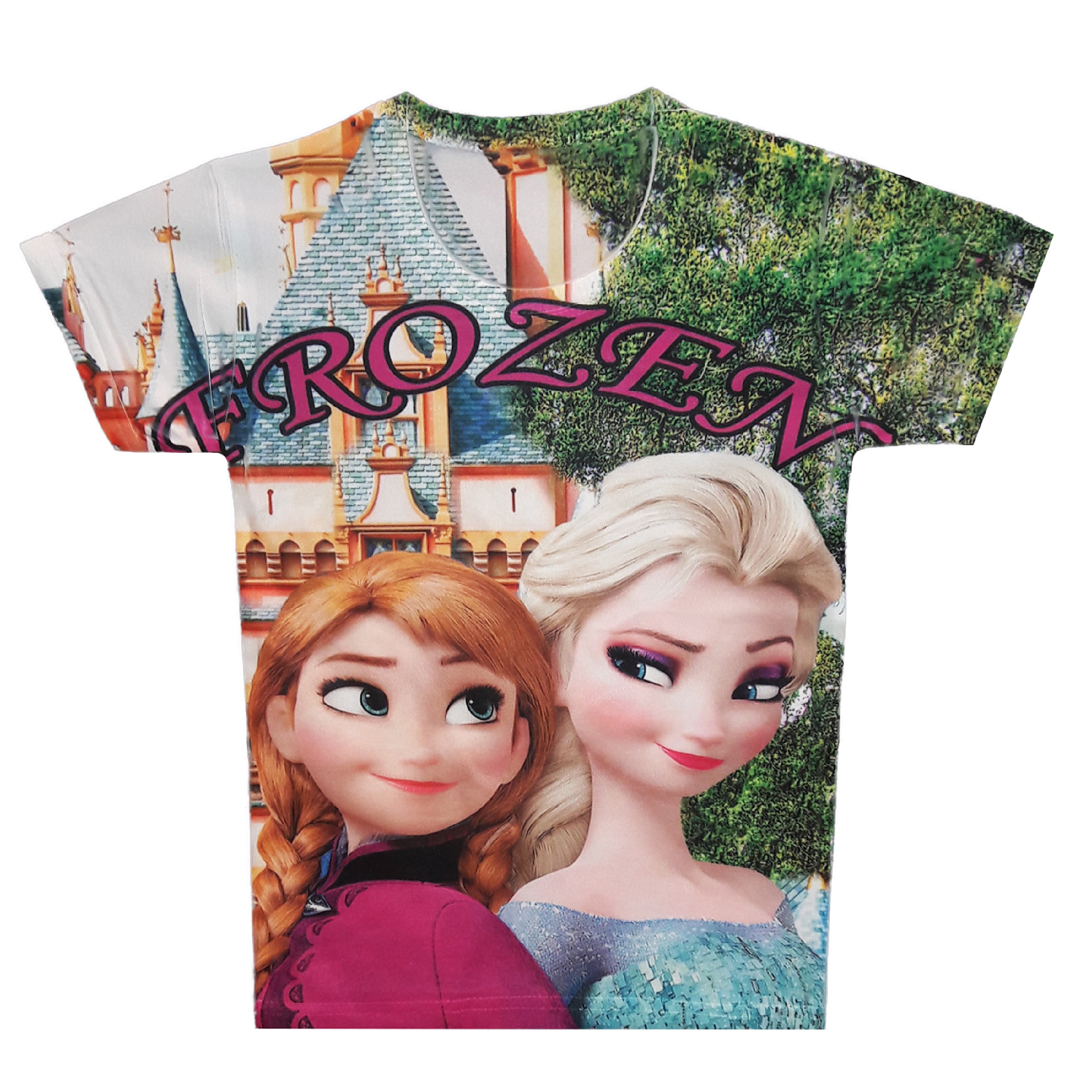 تی شرت دخترانه طرح Frozen کد A100