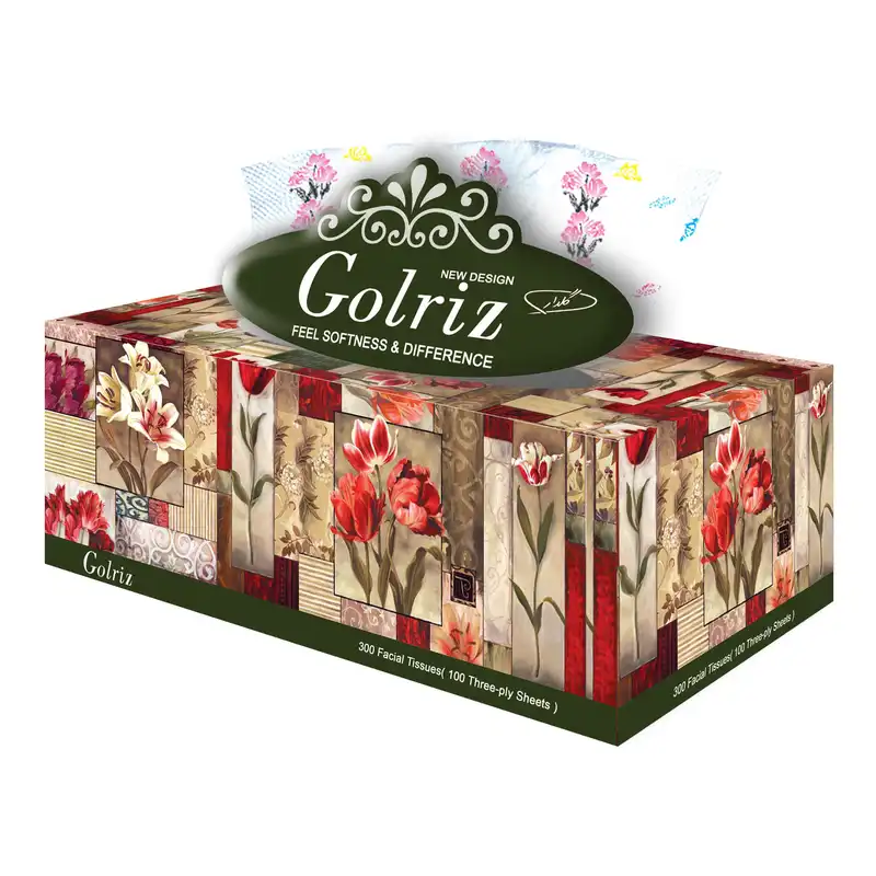 دستمال کاغذی 100 برگ گلریز مدل شقایق