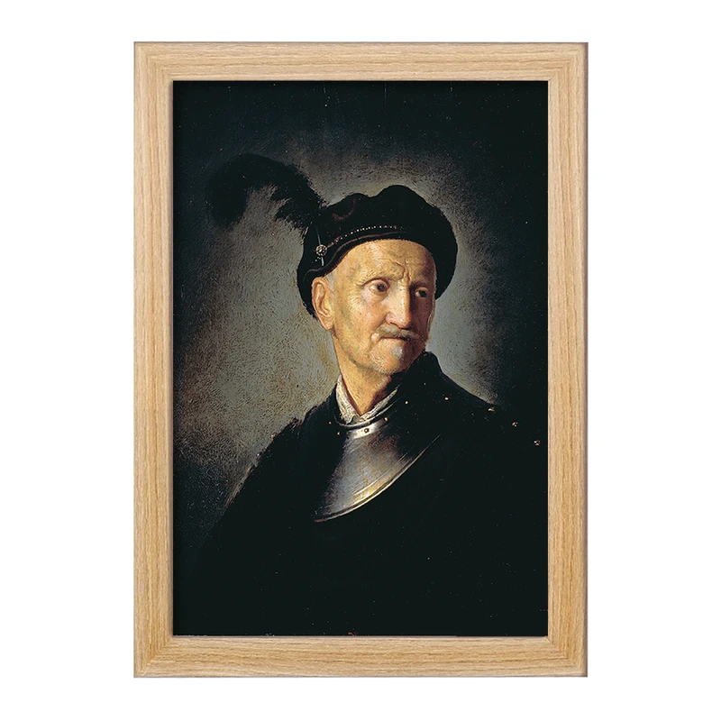 تابلو خندالو مدل نقاشی مرد زره پوش اثر رامبراند کد F12189