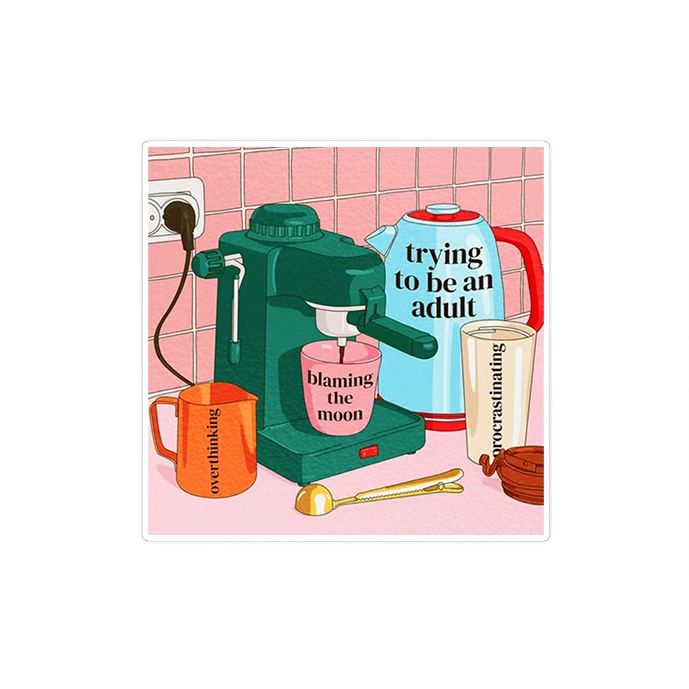 استیکر لپ تاپ ماسا دیزاین طرح قهوه ساز مدل STKTE1