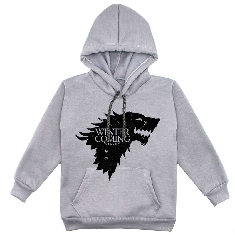 هودی پسرانه مدل  گرگ F72 رنگ طوسی