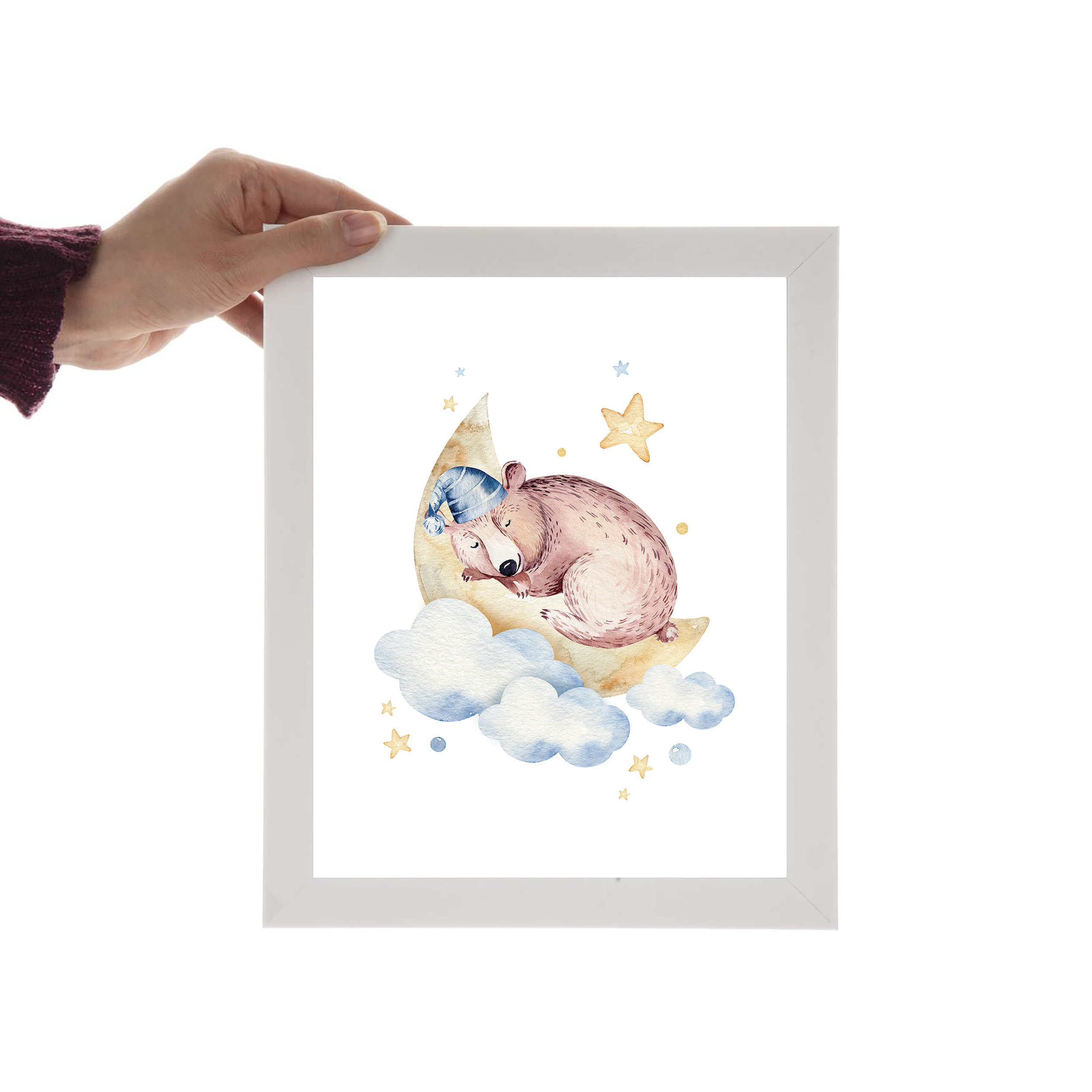 تابلو اتاق کودک و نوزاد الفاپ مدل خرگوش و خرس کد Sleepy Animals 002 مجموعه 2 عددی