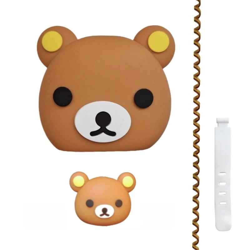 محافظ کابل مدل خرس bear به همراه محافظ شارژر دیواری مجموعه 4 عددی