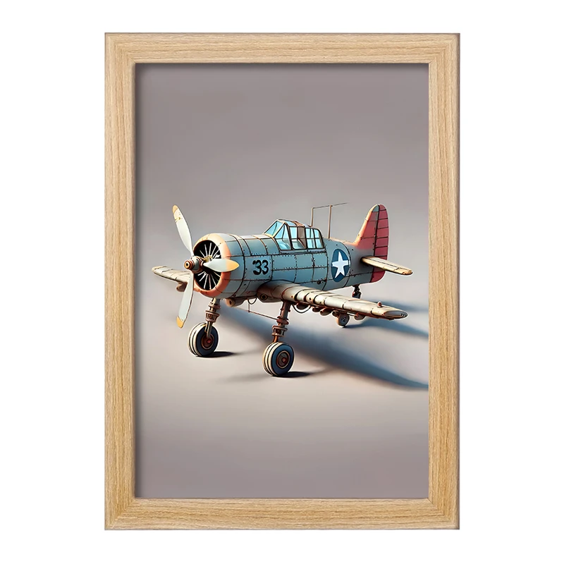 تابلو خندالو مدل هواپیمای قدیمی کد F7933