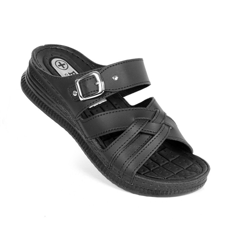 دمپایی زنانه پاپا مدل دلوین رنگ مشکی