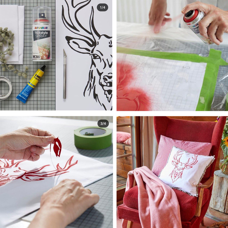 اسپری رنگ پارچه سبز دوپلی کالر مدل TEXstyle حجم 150میلی لیتر