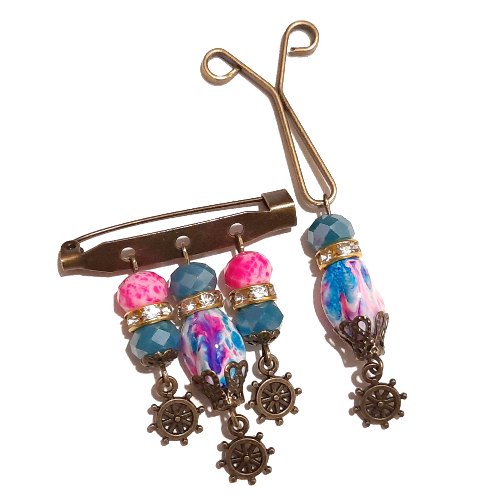 ست گیره روسری و سنجاق سینه زنانه مدل PM38