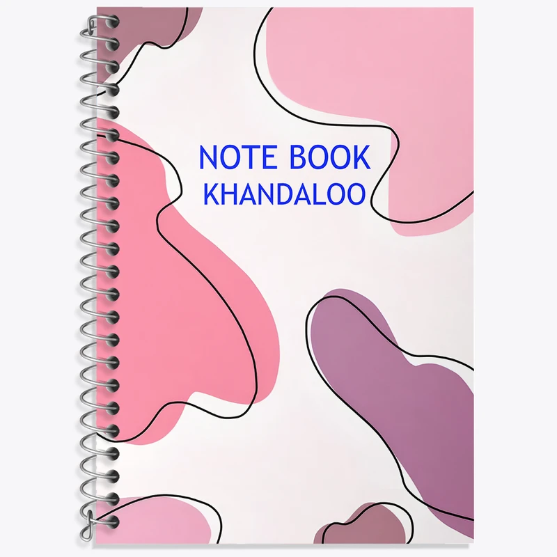 دفتر زبان 50 برگ خندالو مدل سه خط طرح لکه رنگ مینیمال کد N2728