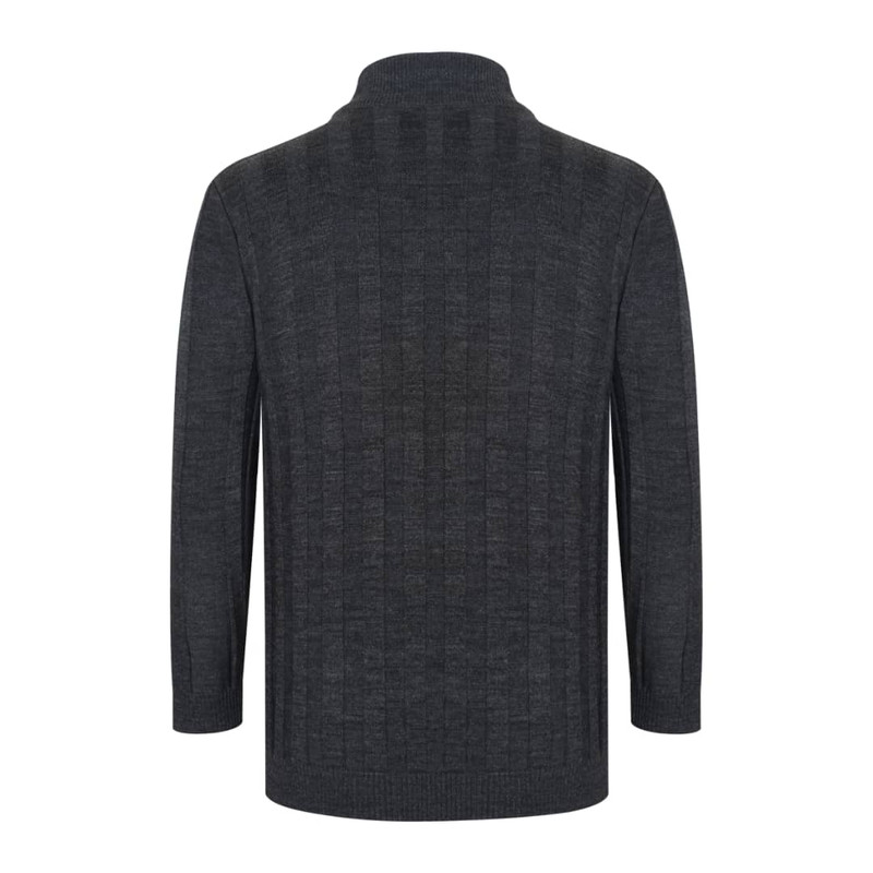 پلیور مردانه مدل یقه ایستاده رنگ ذغالی