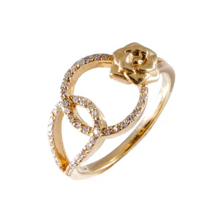 انگشتر طلا 18 عیار زنانه جواهری گاندی مدل A1242