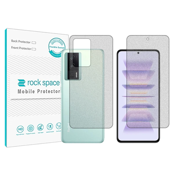 محافظ صفحه نمایش مات راک اسپیس مدل HyMTT مناسب برای گوشی موبایل شیائومی Redmi K60 Pro به همراه محافظ پشت