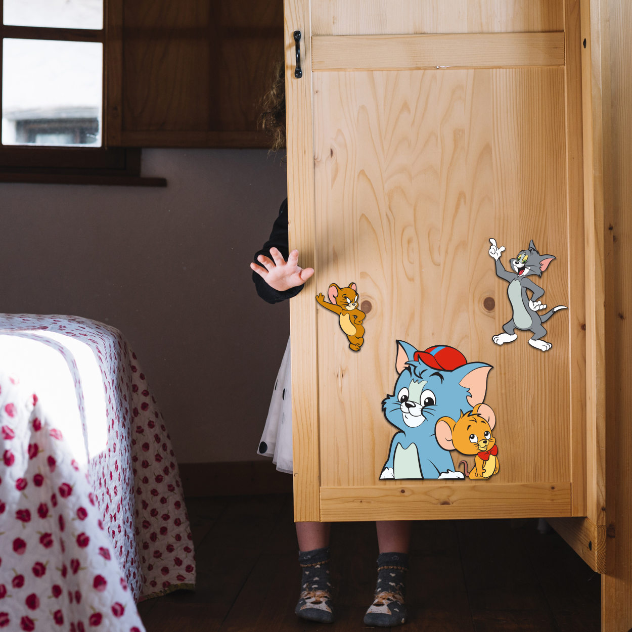 استیکر چوبی کودک باروچین مدل تام و جری کد 6053 مجموعه 3 عددی