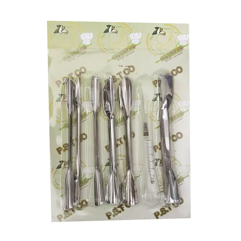 ابزار تزریق ژله لوازم قنادی پسته طرح اسکنه مدل PST138 مجموعه 7 عددی