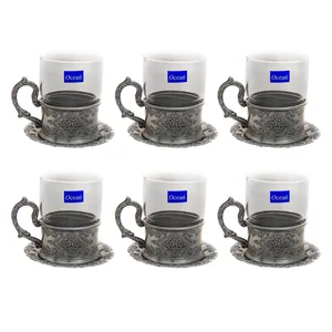 سرویس چای خوری 12 پارچه مدل پیوتر سیلور مات کد 8065