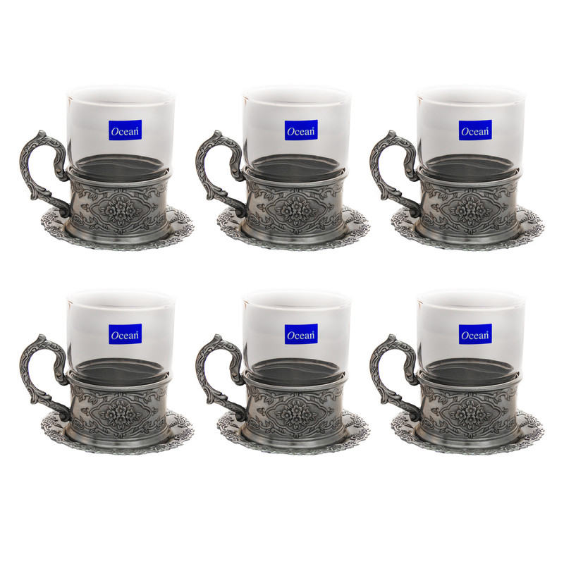 سرویس چای خوری 12 پارچه مدل پیوتر سیلور مات کد 8065