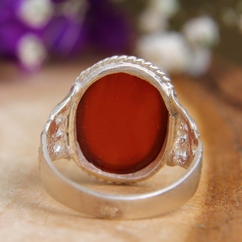 انگشتر نقره مردانه بازرگانی میلادی مدل عقیق نادعلی المظهر عجایب رکاب شبکه کد AM_0183 انگشتر نقره مردانه بازرگانی میلادی مدل عقیق نادعلی المظهر عجایب رکاب شبکه کد AM_0183