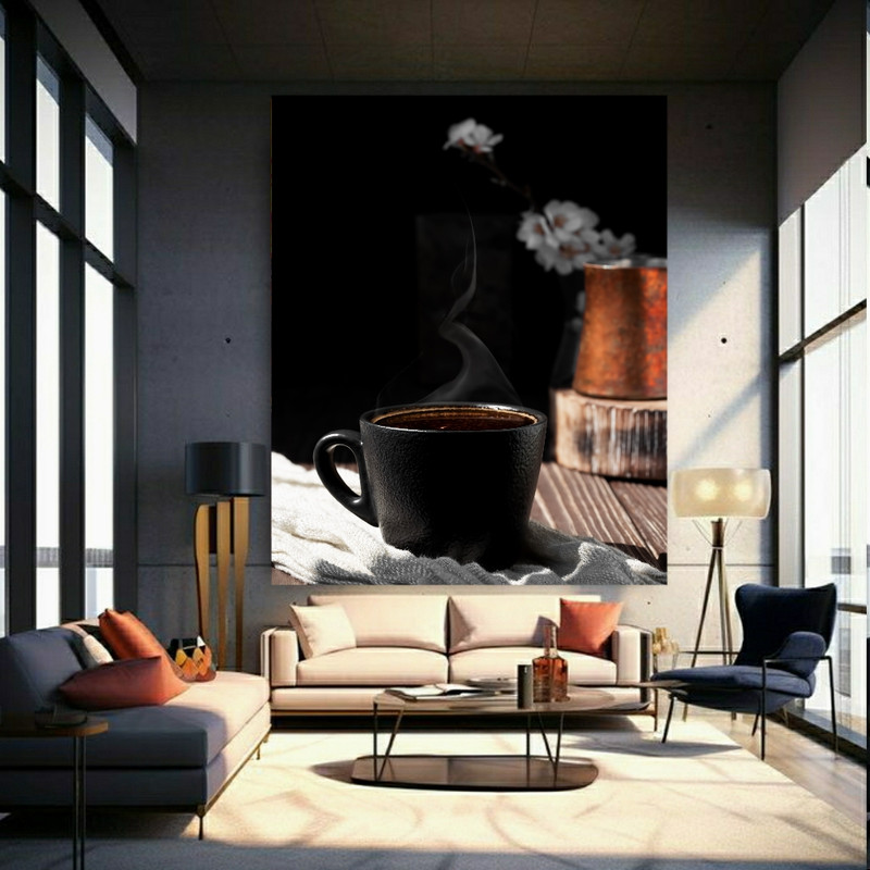 پوستر دیواری طرح فنجان قهوه کد FP10248
