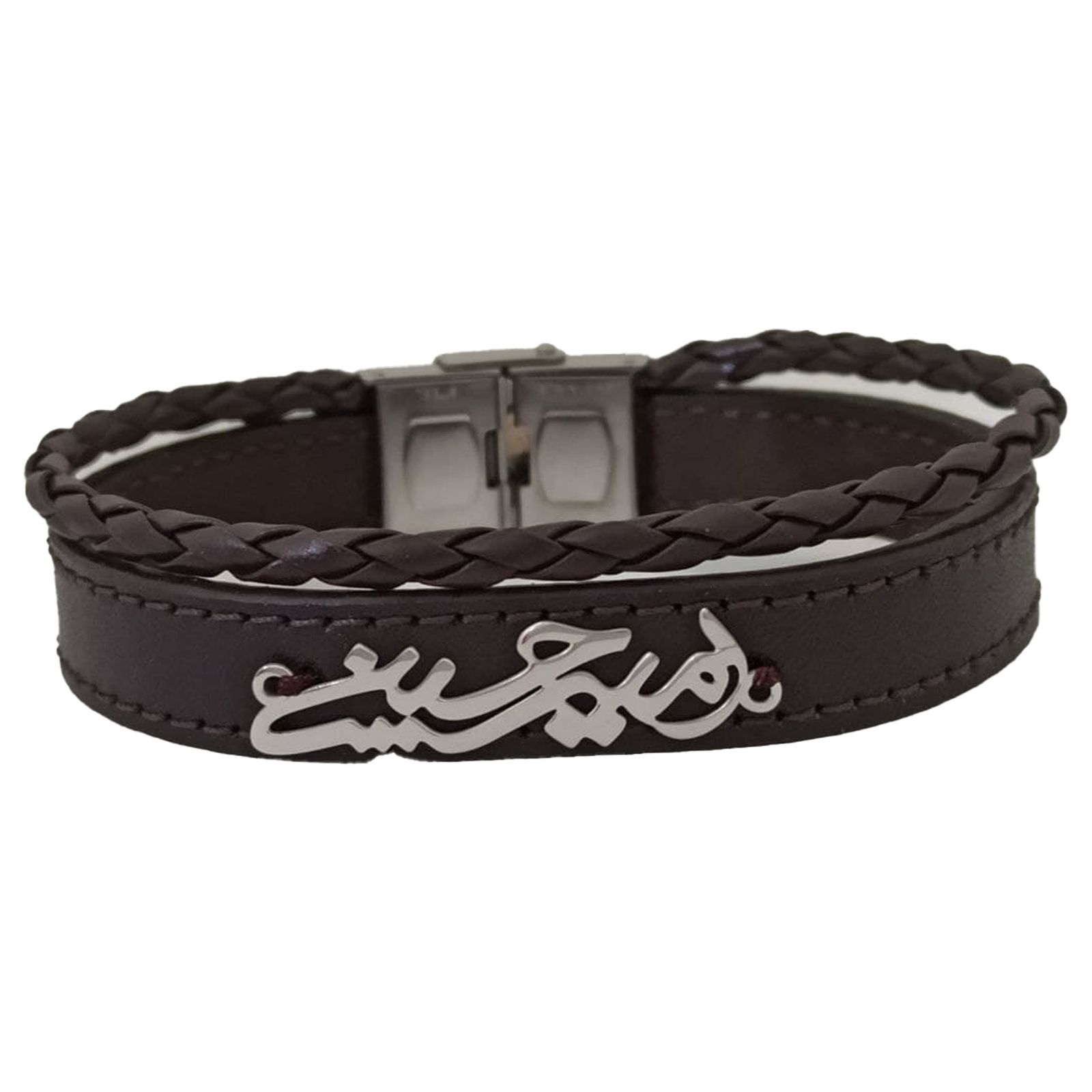 دستبند نقره مردانه ترمه ۱ طرح امیر حسین کد mas 00714 -  - 1