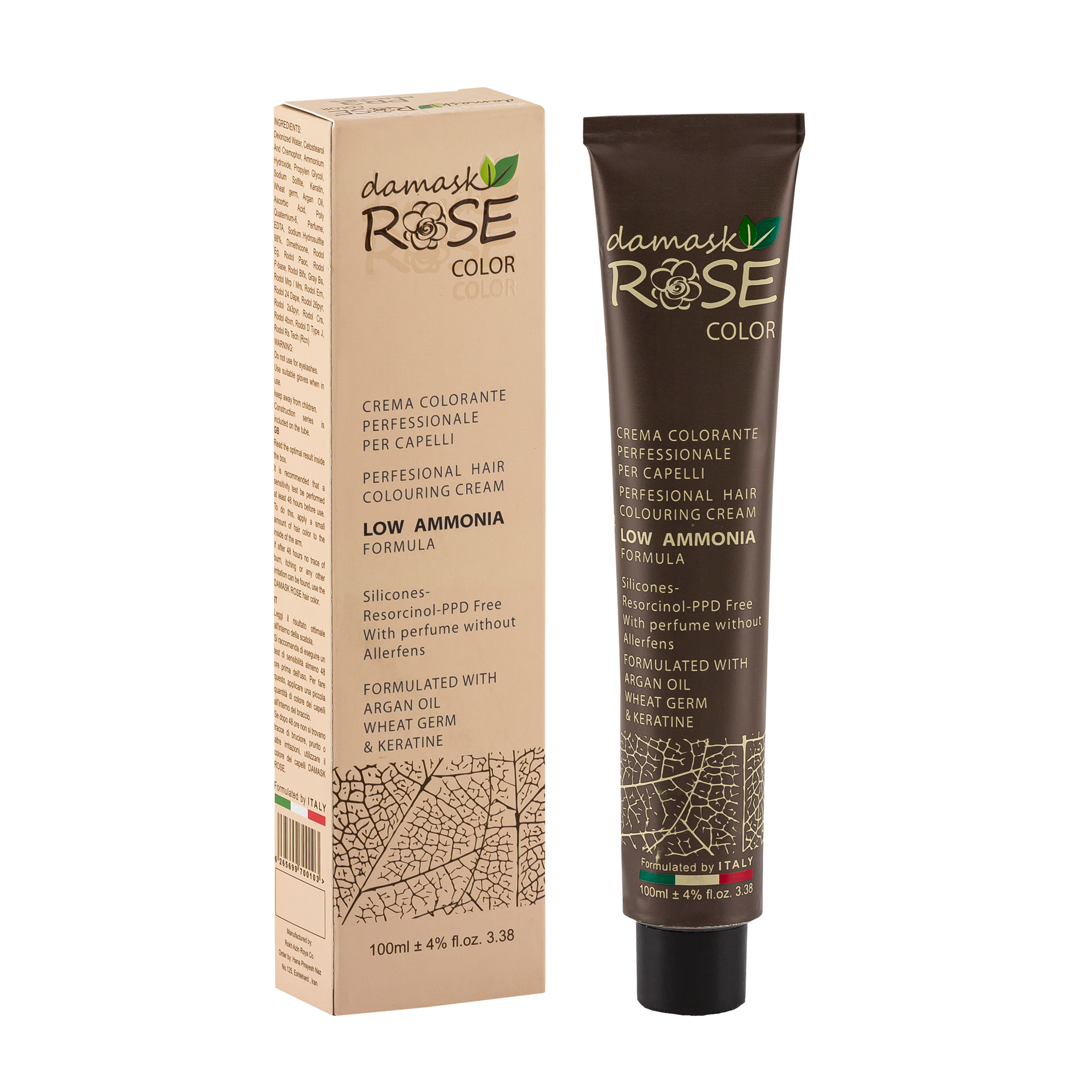 رنگ مو داماسک رز شماره 8/7 حجم 100 میلی لیتر رنگ بلوند شیر شکلاتی