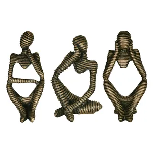 مجسمه مدل مومیایی متفکر کد MQ380 مجموعه 3 عددی