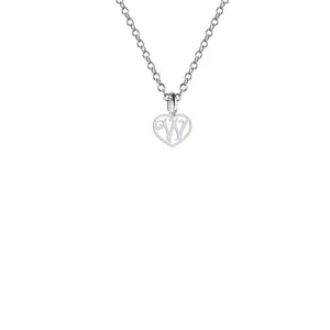 گردنبند نقره زنانه هایکا مدل قلب و حرف W کد n.ha2-779