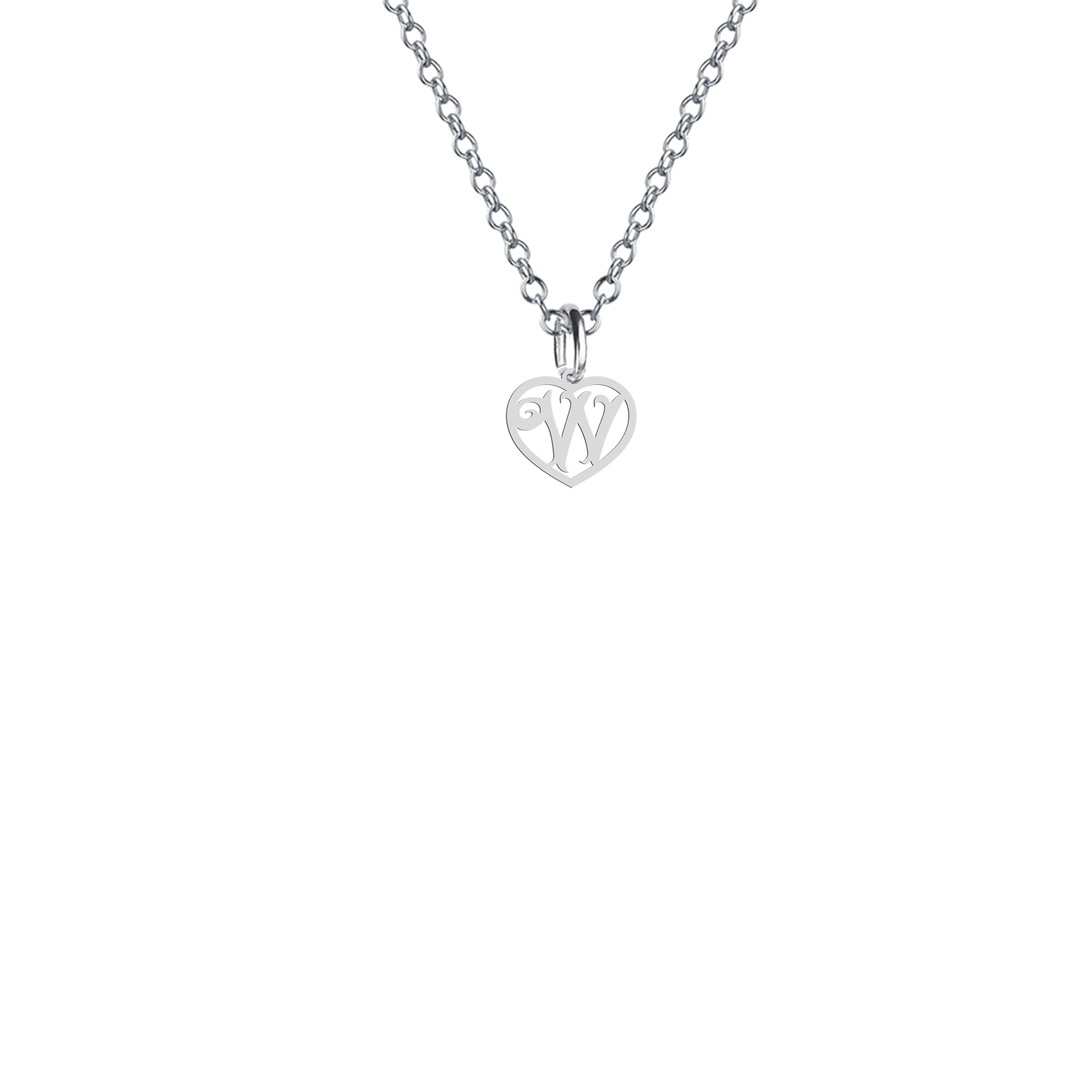 گردنبند هایکا طرح قلب و حرف W مدل s.ha2-779