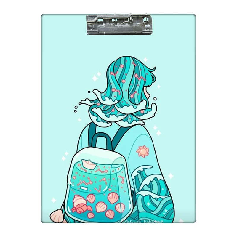 تخته شاسی طرح دختر و کوله و دریا کد 3945749 سایز A4