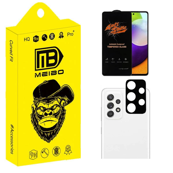 محافظ صفحه نمایش میبو مدل Transparent Antistatic مناسب برای گوشی موبایل سامسونگ Galaxy A52 به همراه محافظ لنز دوربین