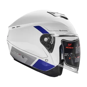 کلاه کاسکت بدون فک فلش مدل 852 glossy blue-white