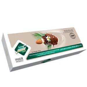 خرما با روکش شکلات وانیلی و مغز بادام - 120 گرم