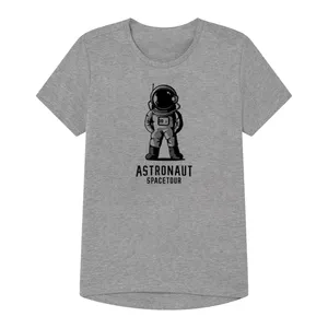 تی شرت آستین کوتاه پسرانه مدل فضانورد کد B128  رنگ طوسی