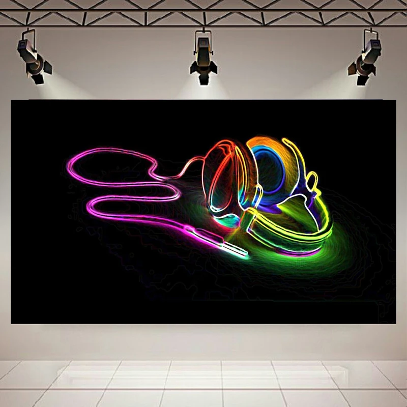 پوستر مدل بک لایت طرح هدفون نئون کد AR1650