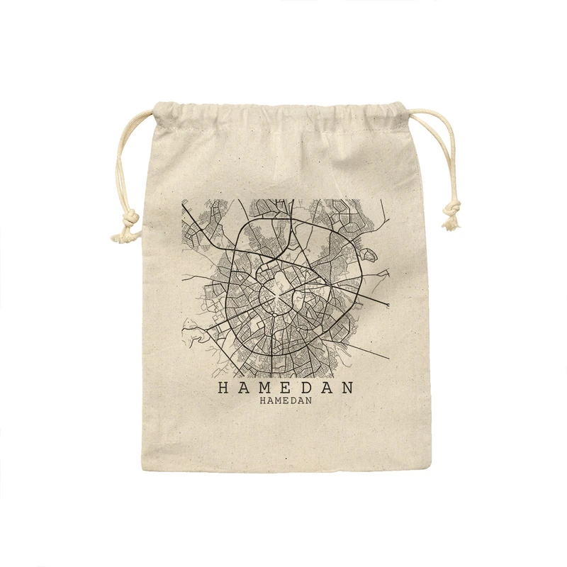 کیسه نان و سبزی ترمه طراحان ایده مدل نقشه شهر همدان کد map0516 - M سایز 23x33 سانتی متر