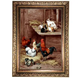 تابلو فرش ماشینی نقش نگار رضوی طرح حیوانات کد 1076KC