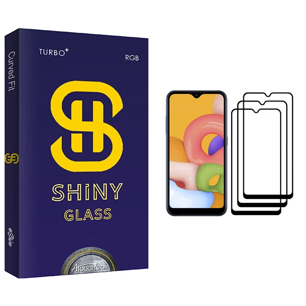 محافظ صفحه نمایش آتوچبو مدل Shiny Glass مناسب برای گوشی موبایل سامسونگ Galaxy A01 بسته سه عددی